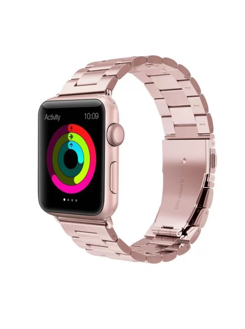 XPRO™ Apple Watch rozsdamentes. vastag acél szíj Rose Arany. Apple Watch 42mm (S1-S3) / 44mm / 45mm / 46mm / 49mm készülékhez