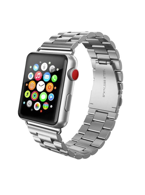 XPRO™ Apple Watch rozsdamentes. vastag acél szíj Ezüst. Apple Watch 38mm / 40mm / 41mm / 42mm (S10) készülékhez