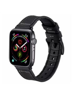   XPRO™ Apple Watch szilikon / bőr szíj Fekete Apple Watch 38mm / 40mm / 41mm / 42mm (S10) készülékhez