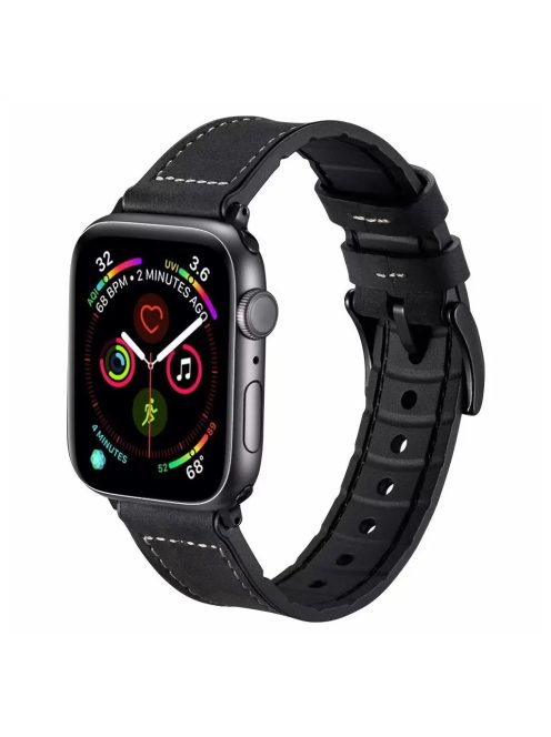 XPRO™ Apple Watch szilikon / bőr szíj Fekete 38mm / 40mm / 41mm