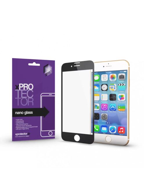 XPRO Nano Glass kijelzővédő fekete kerettel Apple iPhone 7 / 8 / SE 2020 / SE 2022 készülékhez