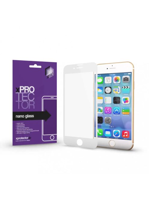 XPRO Nano Glass kijelzővédő fehér kerettel Apple iPhone 7 / 8 / SE 2020 / SE 2022 készülékhez
