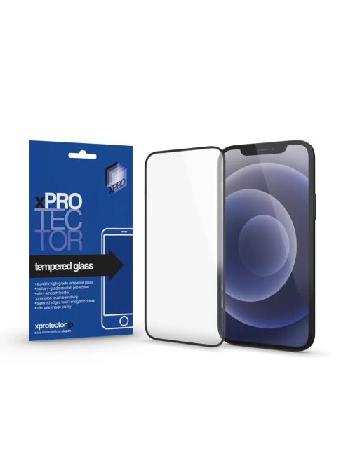 XPRO™ Tempered Glass 0.33 Full 3D Black FG kijelzővédő üveg / üvegfólia Apple iPhone 12 / 12 Pro készülékhez