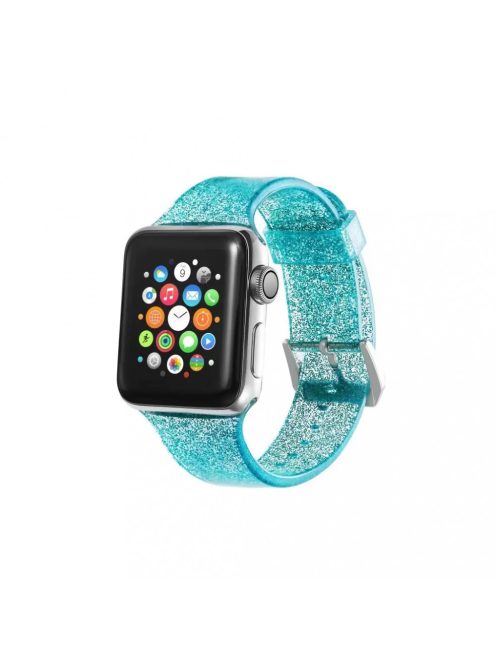 XPRO Apple Watch csillámos szíj türkizkék 42mm / 44mm / 45mm / 49mm