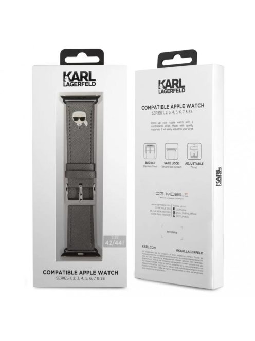 Karl Lagerfeld óraszíj ezüst KLAWMOKHG Apple Watch 38mm / 40mm / 41mm