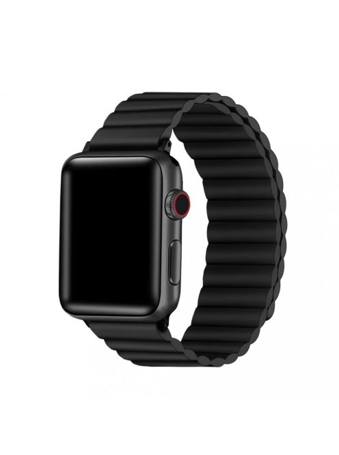 XPRO Apple Watch mágneses szilikon szíj fekete 42mm / 44mm / 45mm / 49mm