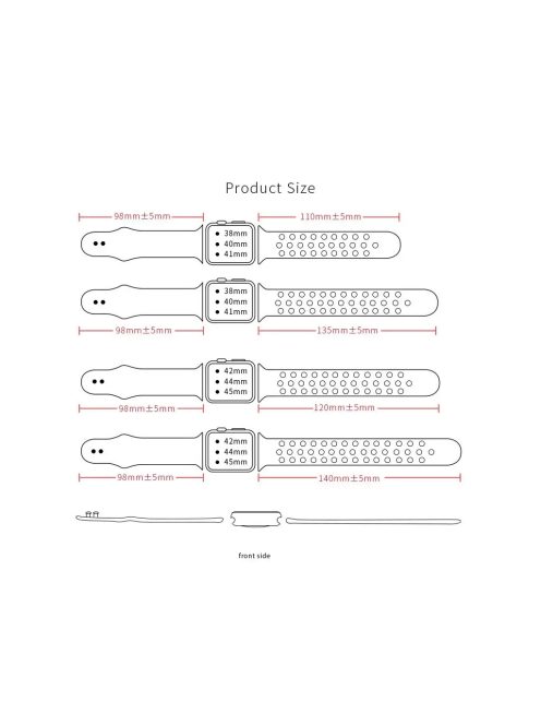 XPRO™ Apple Watch lélegző sport szíj Sötétszürke 38mm / 40mm / 41mm