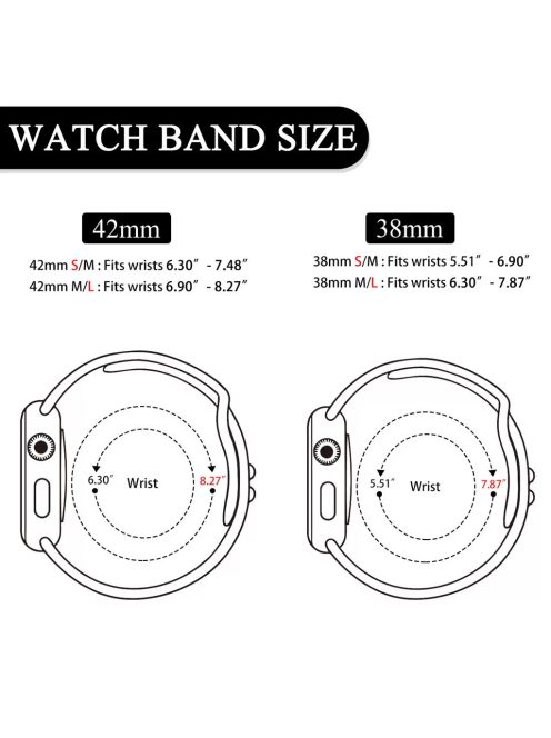 XPRO™ Apple Watch lélegző sport szíj Fekete / Fehér Apple Watch 42mm (S1-S3) / 44mm / 45mm / 46mm / 49mm készülékhez