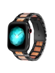   XPRO™ Apple Watch rozsdamentes acél fa berakással szíj Fekete / Barna 42mm/44mm/45mm/49mm