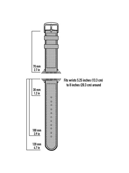 XPRO™ Apple Watch szőtt műanyag szíj Fekete 38mm/40mm/41mm