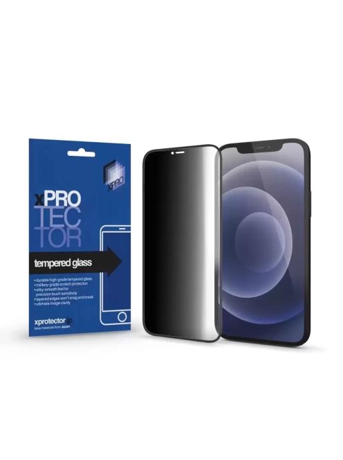 XPRO™ Tempered Glass 0.33 Full 3D Black FG PRIVACY kijelzővédő üveg / üvegfólia Apple iPhone 15 készülékhez