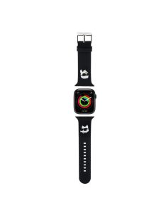   Karl Lagerfeld óraszíj fekete KLAWMSLKCNK Apple Watch 38mm / 40mm / 41mm / 42mm (S10) készülékhez