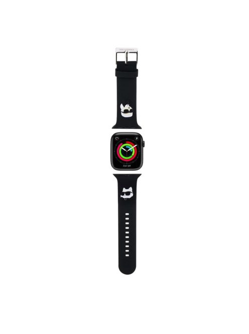 Karl Lagerfeld óraszíj fekete KLAWMSLKCNK Apple Watch 38mm / 40mm / 41mm / 42mm (S10) készülékhez