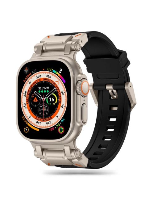  Tech-Protect DELTA PRO óraszíj Fekete / Titán, Apple Watch 42mm / 44mm / 45mm / 49mm készülékhez