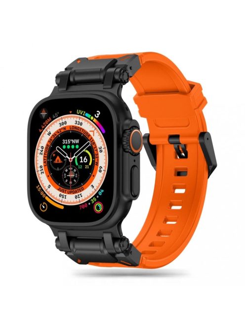  Tech-Protect DELTA PRO óraszíj Narancs / Fekete, Apple Watch 42mm / 44mm / 45mm / 49mm készülékhez