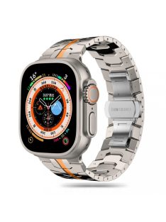    Tech-Protect STAINLESS LINE rozsdamentes acél óraszíj Titán / Narancs, Apple Watch 42mm / 44mm / 45mm / 49mm készülékhez