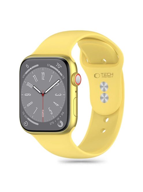 Tech-Protect SILICONE óraszíj citromsárga, Apple Watch 44mm / 45mm / 46mm / 49mm készülékhez