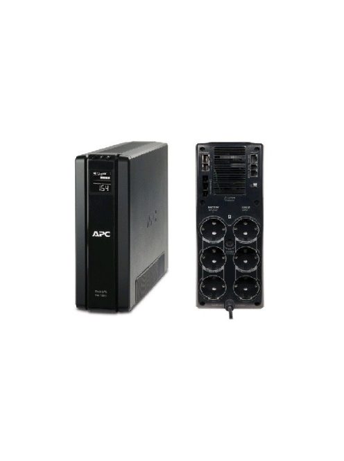 APC szünetmentes, Back-UPS BR1500G-GR (RS) (3+3 SCHUKO) 1500VA (865 W) LCD 230V LINE-INTERAKTÍV, torony - USB