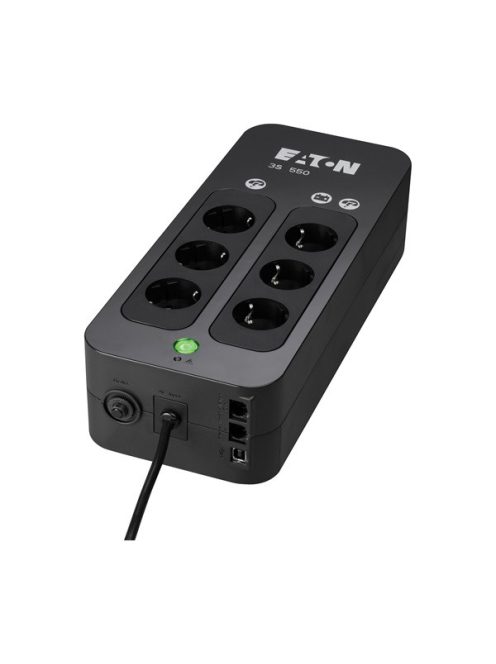 EATON UPS 3S (3+3 Schuko) 550VA (330 W) OFFLINE szünetmentes tápegység, torony - USB interfész felügyeleti szoftverrel