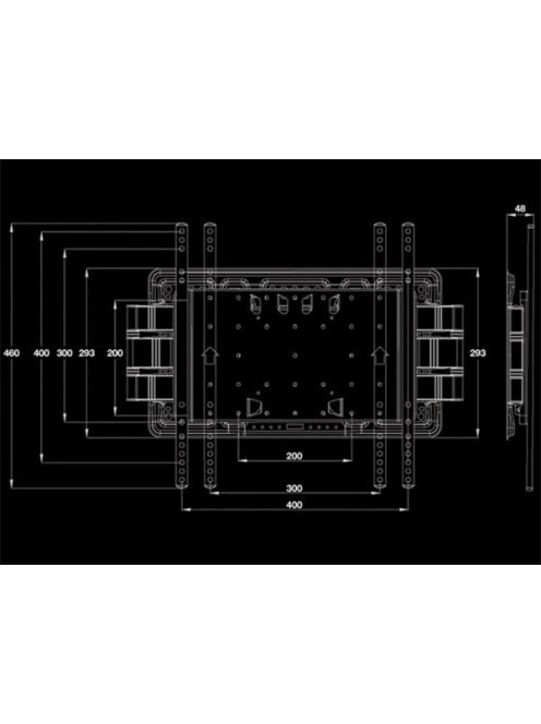 MULTIBRACKETS Fali konzol, M VESA Super Slim Tilt & Turn Plus (32-65", max.VESA: 400x400 mm, 40 kg)