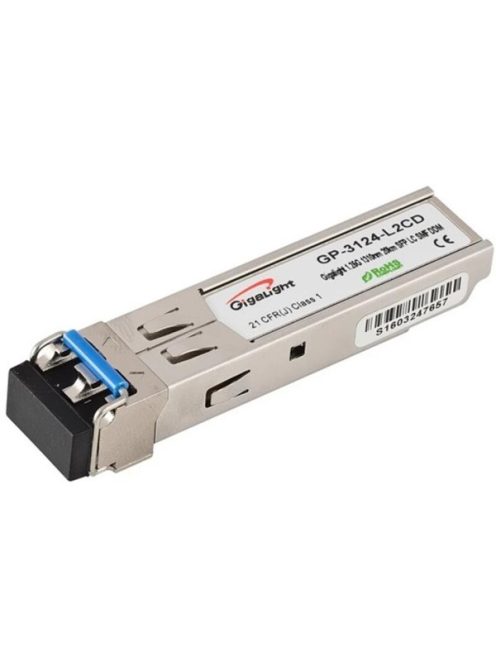 GIGALIGHT Modul SFP, 1.25G, 1310nm, 20km távolság, 0~70 hőm. tart., DDM funkció