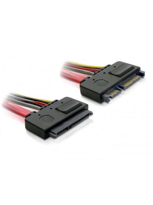 DELOCK kábel SATA 6 Gb/s 22 pin male > 22 pin female (5V + 12V) hosszabbító 20cm