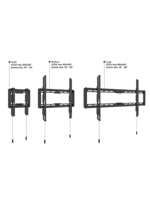 MULTIBRACKETS Fix fali konzol, M Universal Wallmount Fixed Large Black (40-86", max.VESA: 800x400 mm, 60 kg)