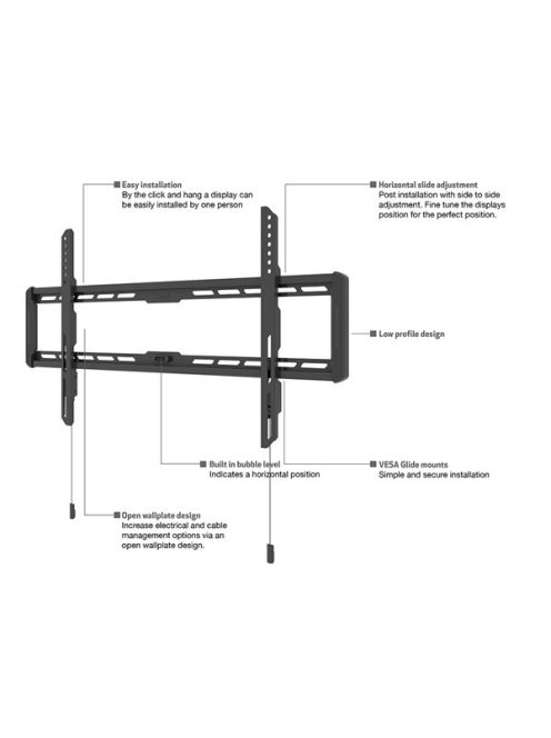 MULTIBRACKETS Fix fali konzol, M Universal Wallmount Fixed Large Black (40-86", max.VESA: 800x400 mm, 60 kg)