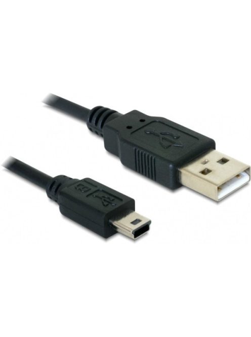 DELOCK kábel USB 2.0 Type-A male > USB 2.0 Mini-B male 1m fekete