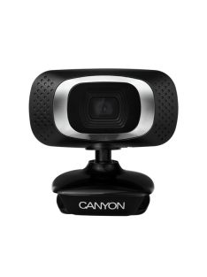   CANYON Webkamera, 1MP, HD 720p, USB2.0, Forgatható, fekete-ezüst - CNE-CWC3N