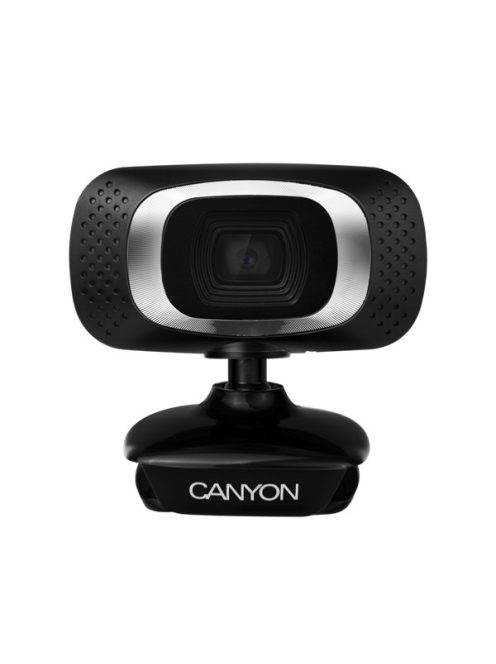 CANYON Webkamera, 1MP, HD 720p, USB2.0, Forgatható, fekete-ezüst - CNE-CWC3N