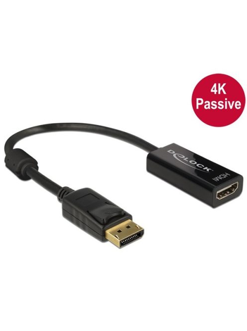 DELOCK Átalakító DisplayPort 1.2 male > HDMI female 4K passzív fekete