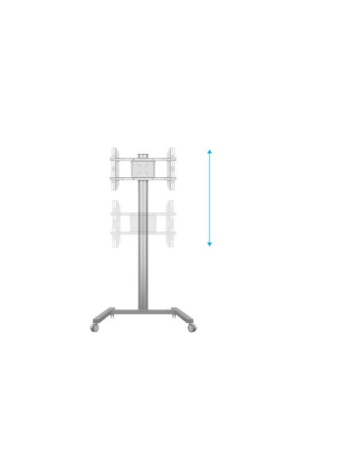 MULTIBRACKETS Gurulós padlóállvány, M Display Stand 180 Single Silver (32-65", max.VESA: 700x400 mm, 50 kg)