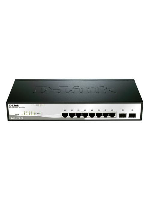 D-LINK Switch 8x1000Mbps + 2xGigabit SFP Menedzselhető Rackes, DGS-1210-10/E