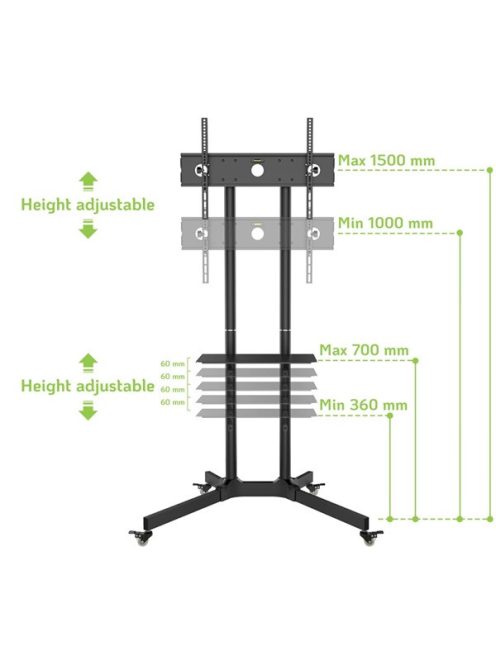 TECHLY ICA-TR6 gurulós padlóállvány 30-65" LED/LCD kijelzőhöz