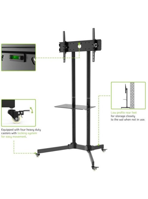 TECHLY ICA-TR6 gurulós padlóállvány 30-65" LED/LCD kijelzőhöz