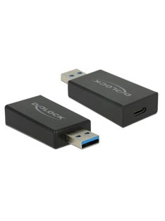   DELOCK Átalakító USB 3.1 Gen 2 Type-A male > USB Type-C female aktív fekete