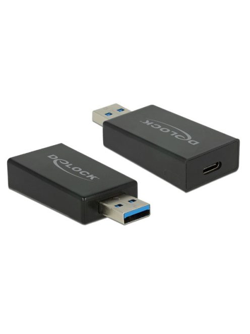 DELOCK Átalakító USB 3.1 Gen 2 Type-A male > USB Type-C female aktív fekete