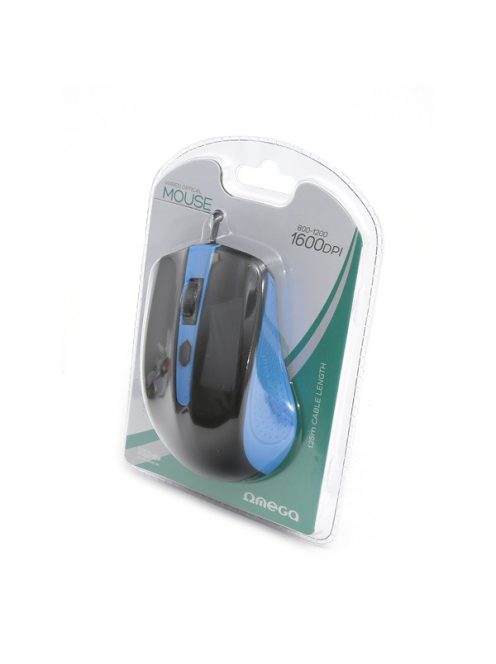 OMEGA vezetékes egér, OM-05BL, optikai, kék