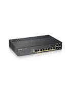 ZYXEL Switch 8x1000Mbps (8xPOE) + 2xGigabit kombó SFP+, Fémházas Menedzselhető (8GbE port), GS1920-8HPV2-EU0101F