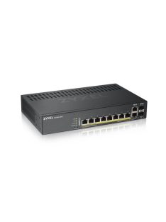   ZYXEL Switch 8x1000Mbps (8xPOE) + 2xGigabit kombó SFP+, Fémházas Menedzselhető (8GbE port), GS1920-8HPV2-EU0101F