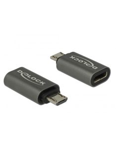   DELOCK Átalakító USB 2.0 Micro-B male > USB 2.0 Type-C female antracit