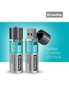COLORWAY AA újratölthető elem, CW-UBAA-02 Rechargeable Battery USB 1200 mAh 1.5V (2pcs.)