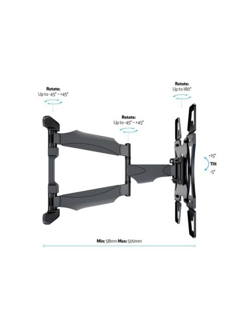 MULTIBRACKETS Fali konzol, M VESA Flexarm Full Motion Single (32-50", max.VESA: 400x400 mm, 30 kg)