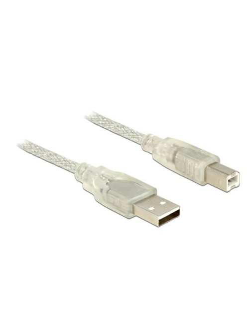 DELOCK kábel USB 2.0 Type-A male > USB 2.0 Type-B male 1m átlátszó