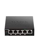 D-LINK Switch 5x1000Mbps (4xPOE+) Fémházas Asztali, DGS-1005P/E