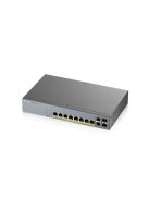 ZYXEL Switch 10x1000Mbps (8xPOE) + 2xGigabit SFP Menedzselhető Rackes, GS1350-12HP-EU0101F