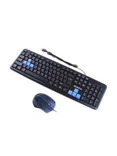   APEDRA Vezetékes billentyűzet + egér, KM-520, USB HUN Fekete
