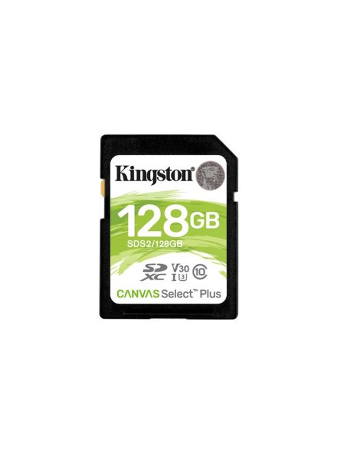 KINGSTON Memóriakártya SDXC 128GB Canvas Select Plus 100R C10 UHS-I U3 V30