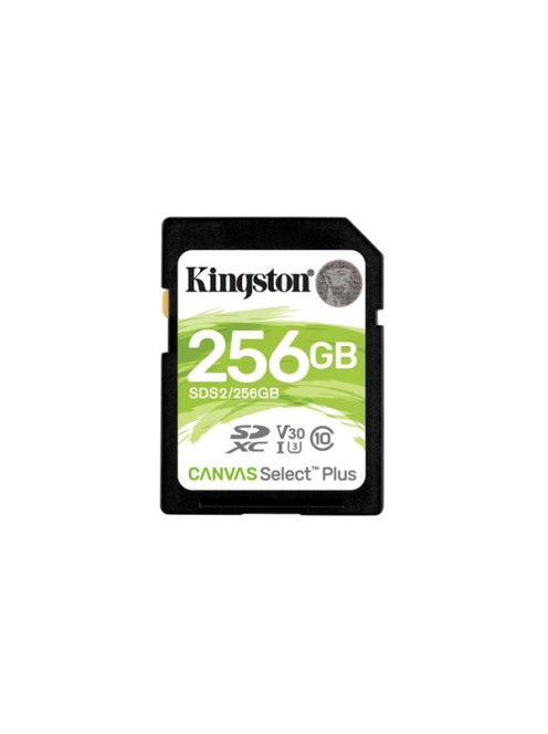 KINGSTON Memóriakártya SDXC 256GB Canvas Select Plus 100R C10 UHS-I U3 V30